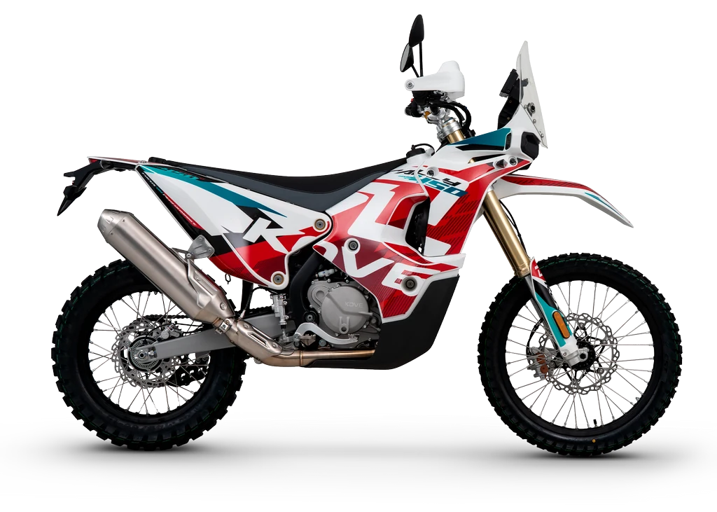 Kove 450 Rally 2026 em Azul/Vermelho