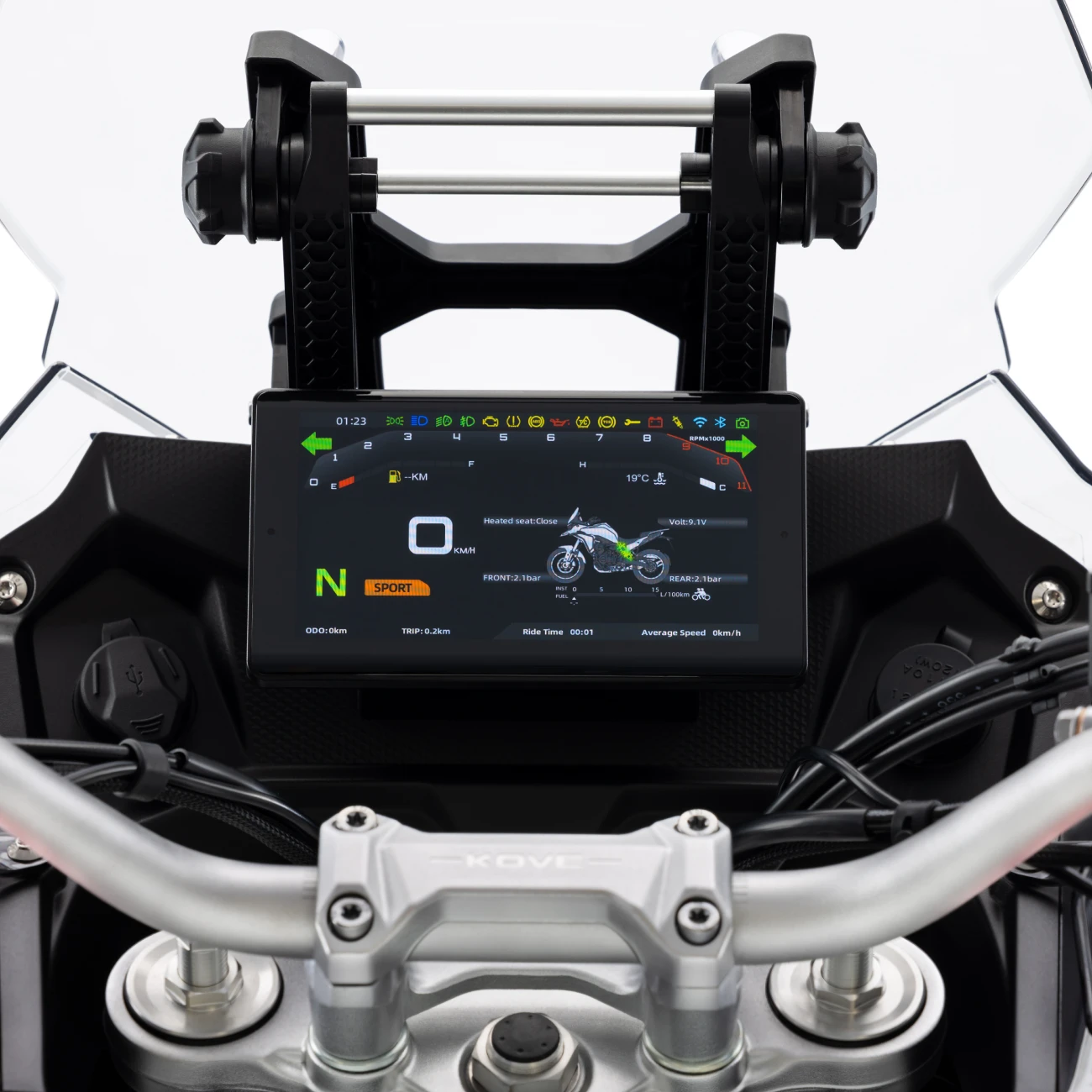 ECRÃ TFT COM CONECTIVIDADE MIRRORING — Kove 625X PRO