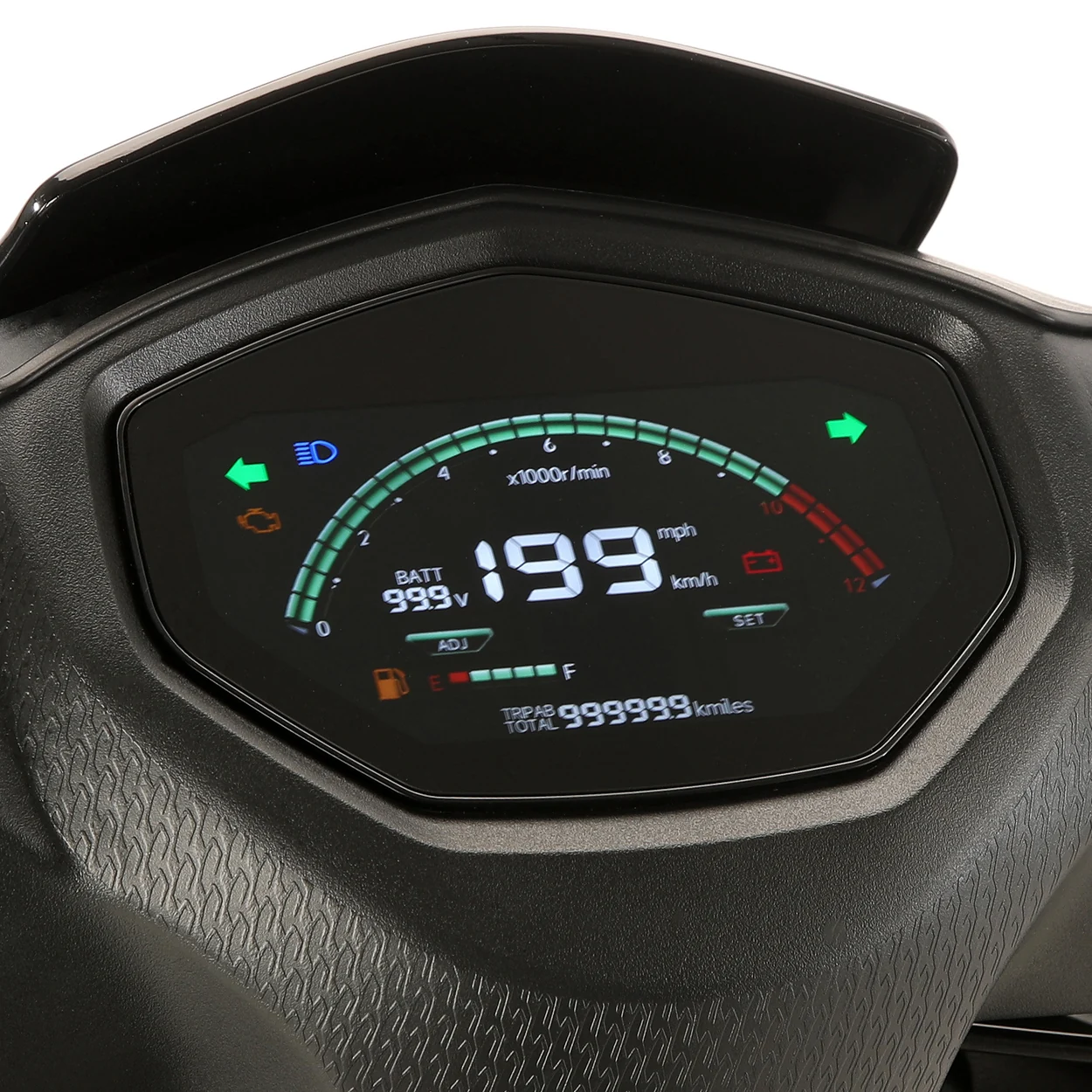 ECRÃ LCD DIGITAL TÁTIL A CORES — QJMotor LTS 50S