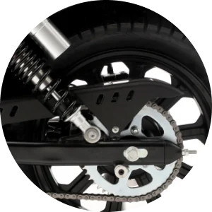 Suporte para montagem do cavalete na roda traseira — QJMotor SRV 125